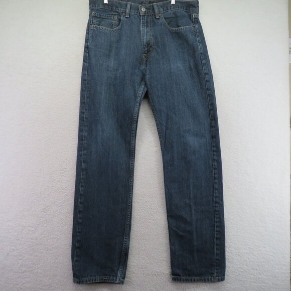 Levis 505 Jeans Mens Size 34 x 34 Medium Wash  Blue Denim Straight Leg - Picture 1 of 9